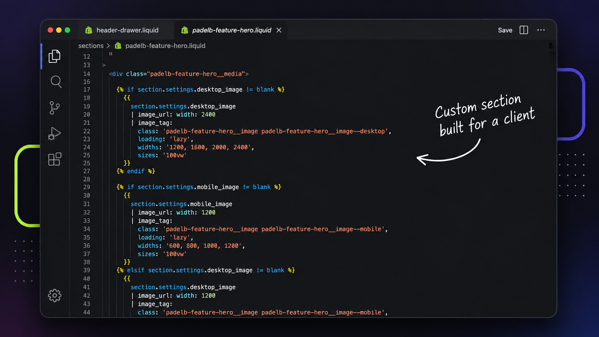 Example of Shopify work